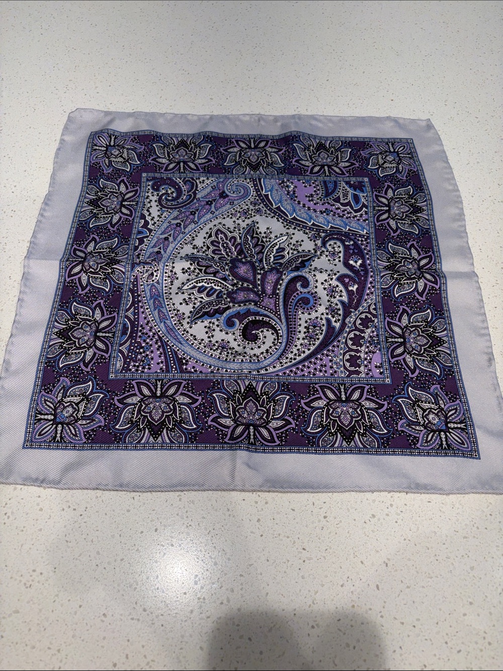 Purple Paisley Pocket Square/Scarf